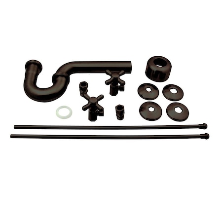 Westbrass Traditional Pedestal Lavatory Kit - Cross Handles in Oil Rubbed Bronze D1838L-12